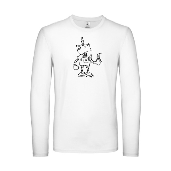 Robot & Bird - modèle B&C - E150 LSL - geek humour - thème tee shirt et sweat geek -