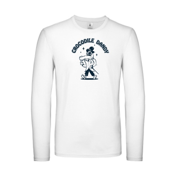 Crocodile dandy - T-shirt manches longues léger rigolo Homme - modèle B&C - E150 LSL -thème cinema et parodie -
