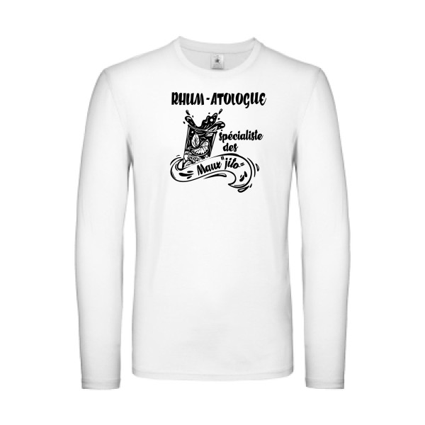 Rhum-atologue - B&C - E150 LSL Homme - T-shirt manches longues léger musique - thème humour et alcool -