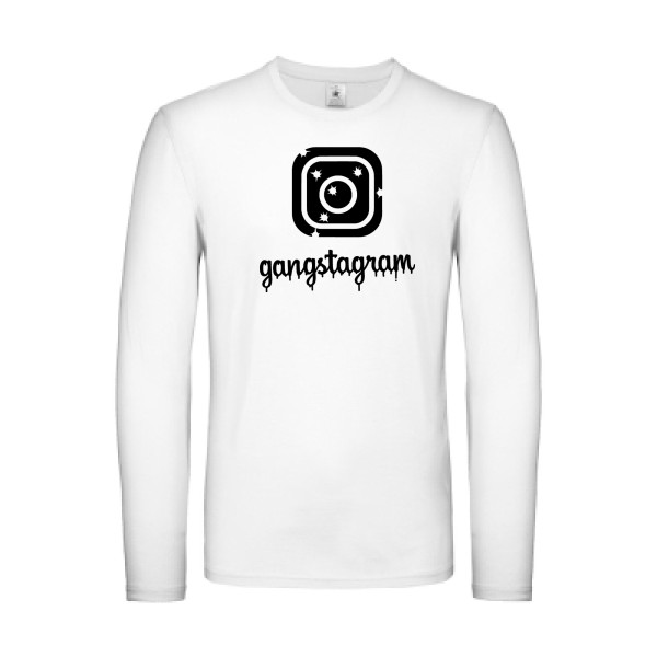 GANGSTAGRAM - T-shirt manches longues léger geek pour Homme -modèle B&C - E150 LSL - thème parodie et geek -