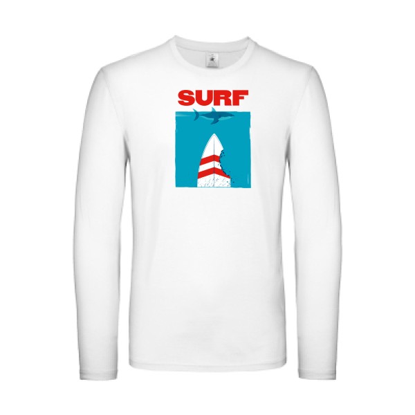 SURF -T-shirt manches longues léger sympa  Homme -B&C - E150 LSL -thème  surf -