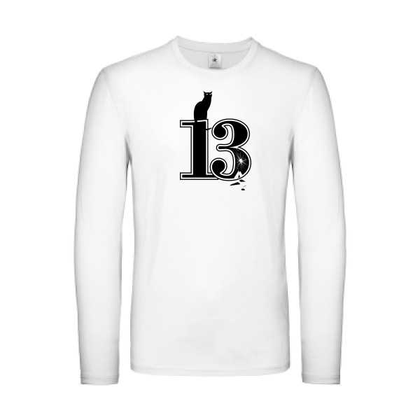 Superstition -T-shirt manches longues léger rock Homme  -B&C - E150 LSL -Thème humour et musique rock -