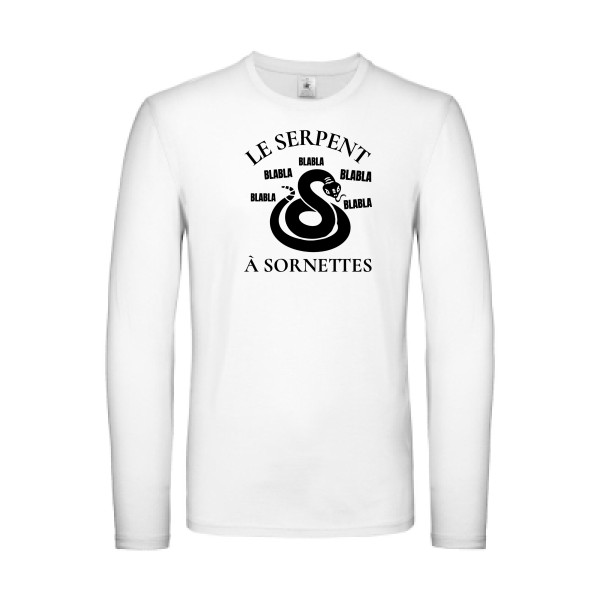 Serpent à Sornettes - T-shirt manches longues léger rigolo Homme -B&C - E150 LSL -thème original et humour