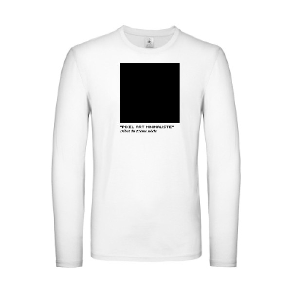 T-shirt manches longues léger Homme original - Pixel art minimaliste -