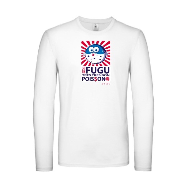 Fugu - T-shirt manches longues léger trés marrant Homme - modèle B&C - E150 LSL -thème burlesque -