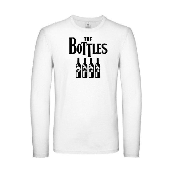 The Bottles - T-shirt manches longues léger parodie  pour Homme - modèle B&C - E150 LSL - thème parodie et musique vintage -