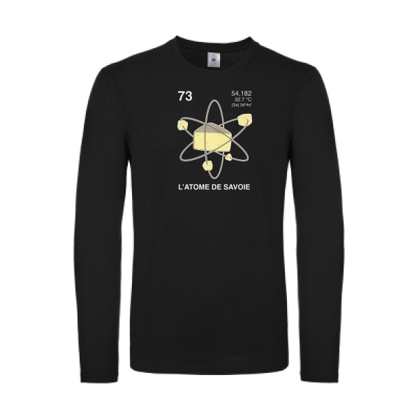 L'Atome de Savoie. - T-shirt manches longues léger humoristique pour Homme -modèle B&C - E150 LSL - thème montagne -
