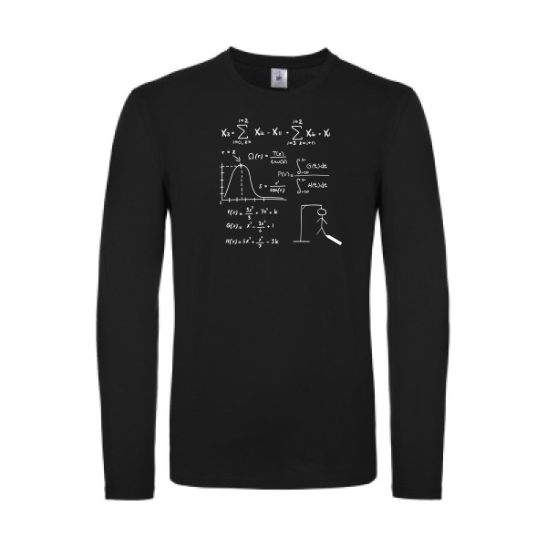 Mathhhh - T-shirt manches longues léger drôle Homme - modèle B&C - E150 LSL -thème humour et math -