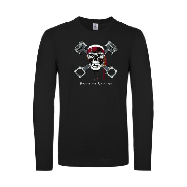 Pirates des Calamines - T-shirt manches longues léger original Homme  -B&C - E150 LSL - Thème parodie cinema -