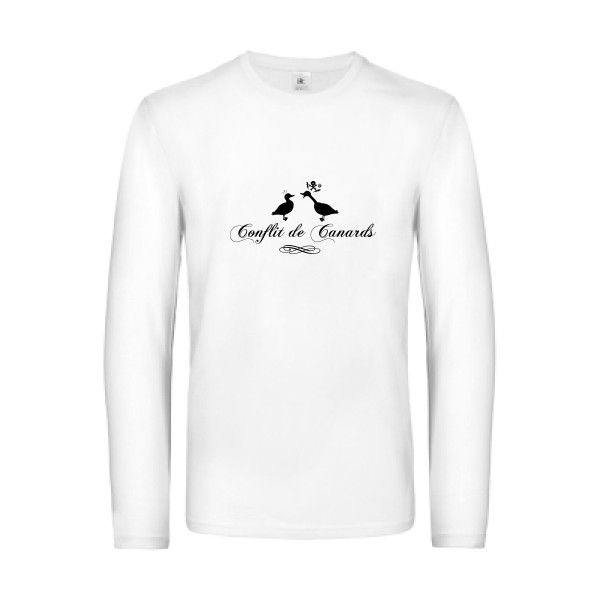 Conflit De Canards - Tee shirt humour noir Homme -B&C - E190 LSL