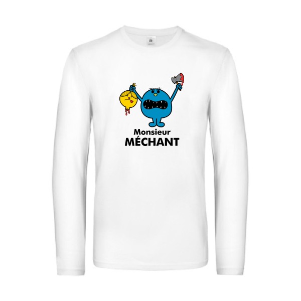 Monsieur Méchant - T-shirt manches longues drôle - modèle B&C - E190 LSL -thème bande dessinée -