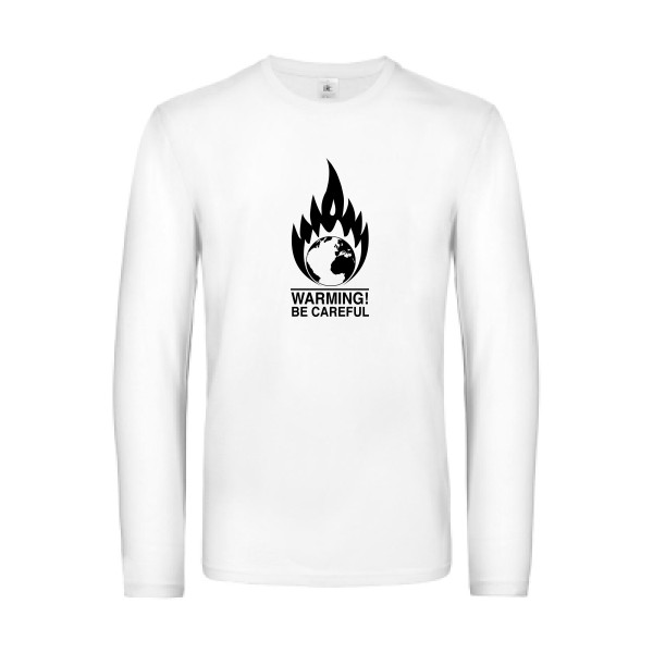Global Warning - T-shirt manches longues Homme imprimé- B&C - E190 LSL - thème design imprimé -