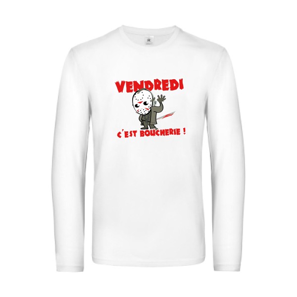 T-shirt manches longues Homme original - VENDREDI C'EST BOUCHERIE ! - 