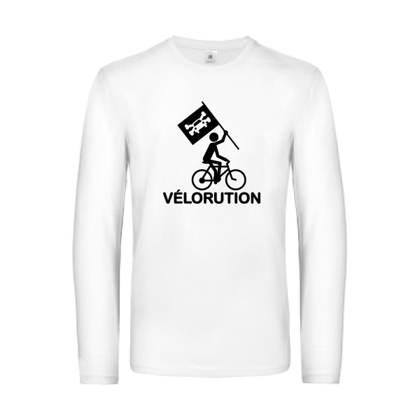 Vélorution- T-shirt manches longues Homme - thème velo et humour -B&C - E190 LSL -