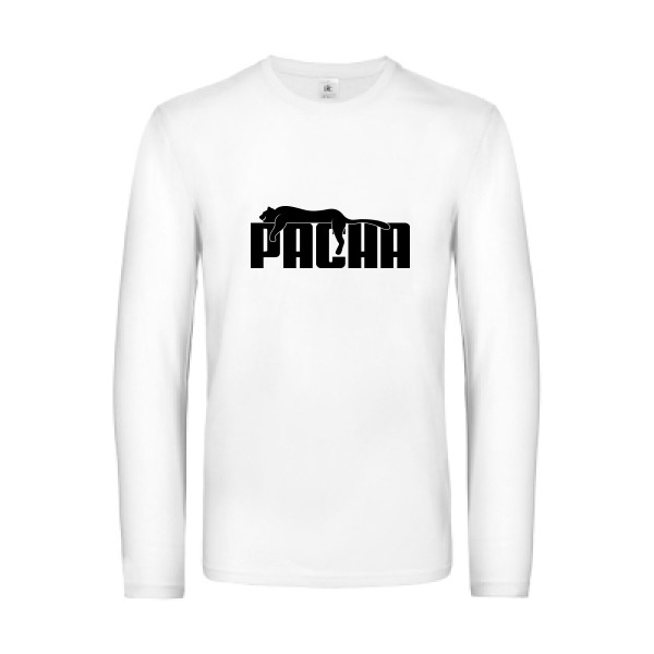 Pacha - T-shirt manches longues parodie humour Homme - modèle B&C - E190 LSL -thème humour et parodie -