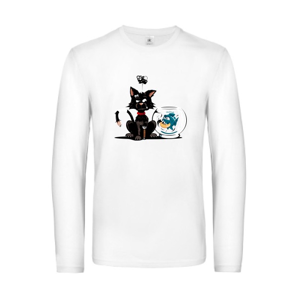 Piranha- T shirt chat et poisson - B&C - E190 LSL