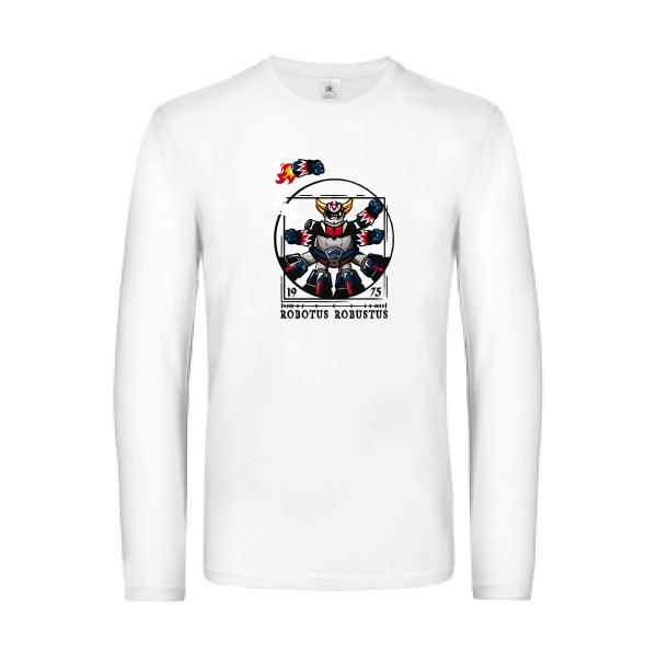 Robotus Robustus - T-shirt manches longues rétro pour Homme -modèle B&C - E190 LSL - thème parodie et vintage -