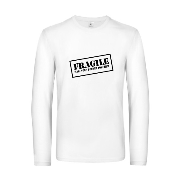FRAGILE - T-shirt manches longues original Homme - modèle B&C - E190 LSL -thème monde -