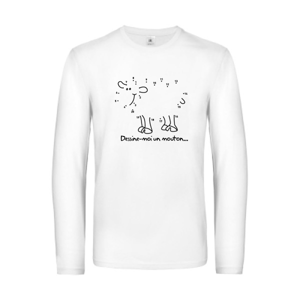 Dessine moi un mouton - T-shirt manches longues amusant pour Homme -modèle B&C - E190 LSL - thème humour et culture -
