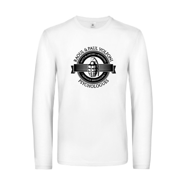 Volfoni -  T-shirt manches longues Homme - B&C - E190 LSL - thème tee shirt  vintage -