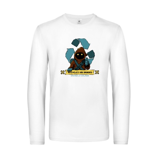 Sauvez la galaxie - T-shirt manches longues parodie Homme - modèle B&C - E190 LSL -thème humour et ecologie -
