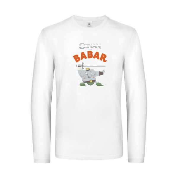 CONAN le BABAR -T-shirt manches longues parodie  -B&C - E190 LSL - thème  cinema  et vintage - 