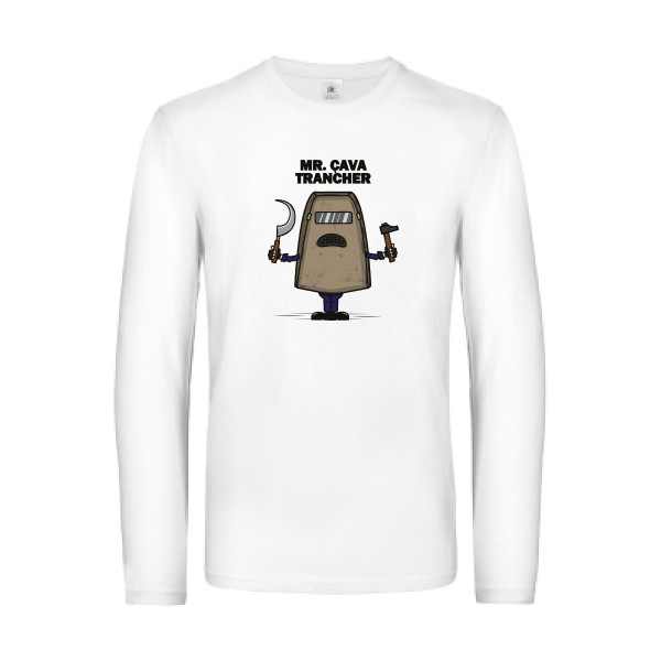 MR. CAVATRANCHER - T-shirt manches longues marrant pour Homme -modèle B&C - E190 LSL - thème halloween -