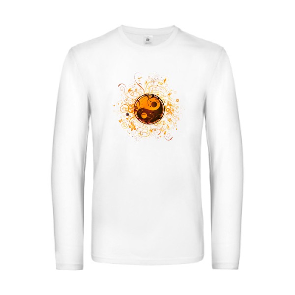 ying yang - T-shirt manches longues Homme graphique - B&C - E190 LSL - thème zen et philosophie-