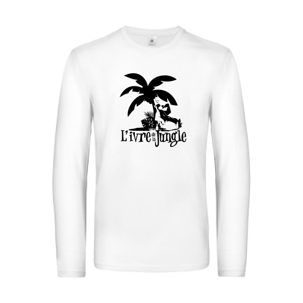 L'ivre de la jungle - T-shirt manches longues burlesque pour Homme -modèle B&C - E190 LSL - thème humour alcool -