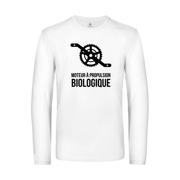 Cyclisme & écologie - B&C - E190 LSL Homme - T-shirt manches longues humour velo - thème cyclisme et ecologie -