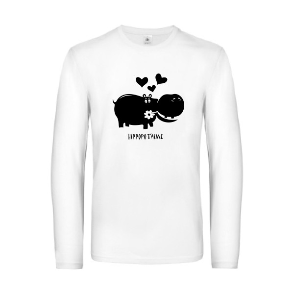 Hippopo t'aime -T shirt bebe -B&C - E190 LSL