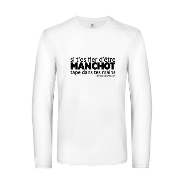 Manchot-T-shirt manches longues drôle - B&C - E190 LSL- Thème humour - 