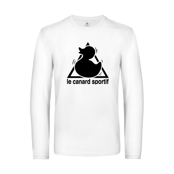 Canard Sportif -T-shirt manches longues humoristique - Homme -B&C - E190 LSL -thème  humour et parodie - 