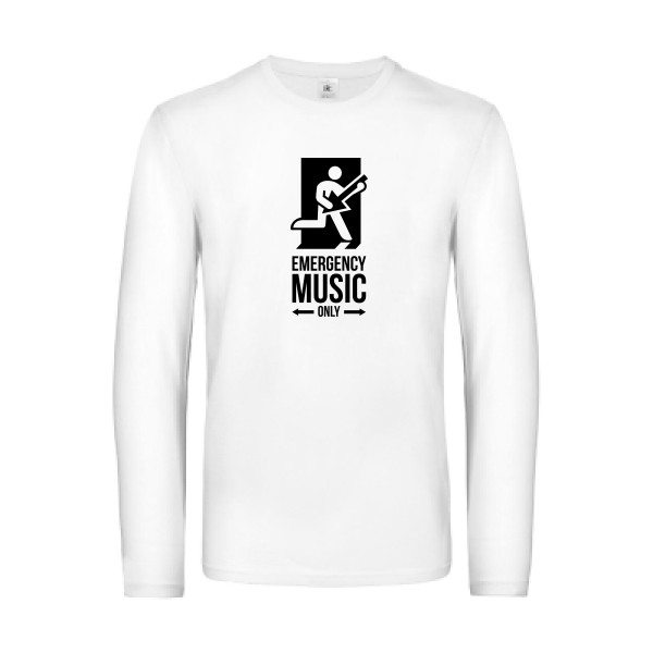 EMERGENCY - T-shirt manches longues  rock Homme - modèle B&C - E190 LSL -thèmehumour et musique -