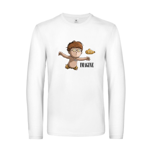 Imagine... - T-shirt manches longues humoristique pour Homme -modèle B&C - E190 LSL - thème rock et parodie -