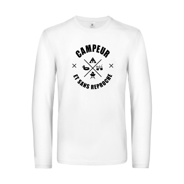 CAMPEUR... - T-shirt manches longues camping Homme - modèle B&C - E190 LSL -thème humour et scout -