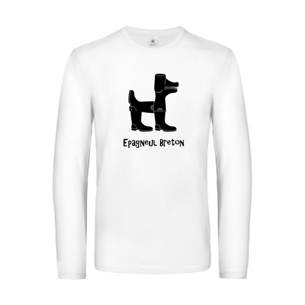 T-shirt manches longues Homme original - Epagneul breton - 