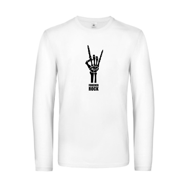 Forever Rock !!! - B&C - E190 LSL Homme - T-shirt manches longues musique - thème rock  -