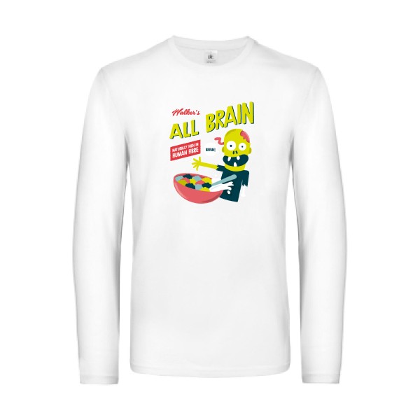 T-shirt manches longues original et drole Homme - All brain - 