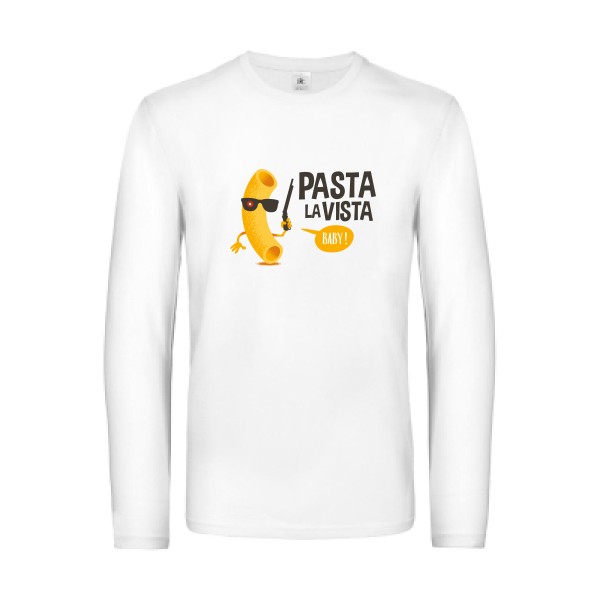 Pasta la vista - B&C - E190 LSL Homme - T-shirt manches longues rigolo - thème humoristique -