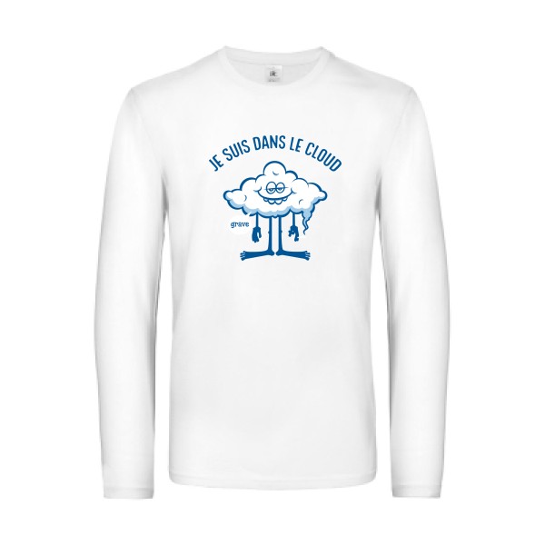 Cloud - T-shirt manches longues geek cool pour Homme -modèle B&C - E190 LSL - thème Geek et gamers-
