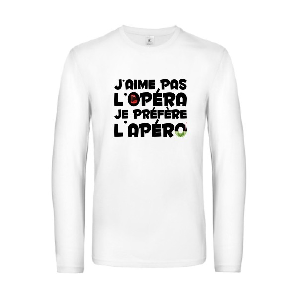 opérapéro - T-shirt manches longues apéro Homme - modèle B&C - E190 LSL -thème humour alcool -