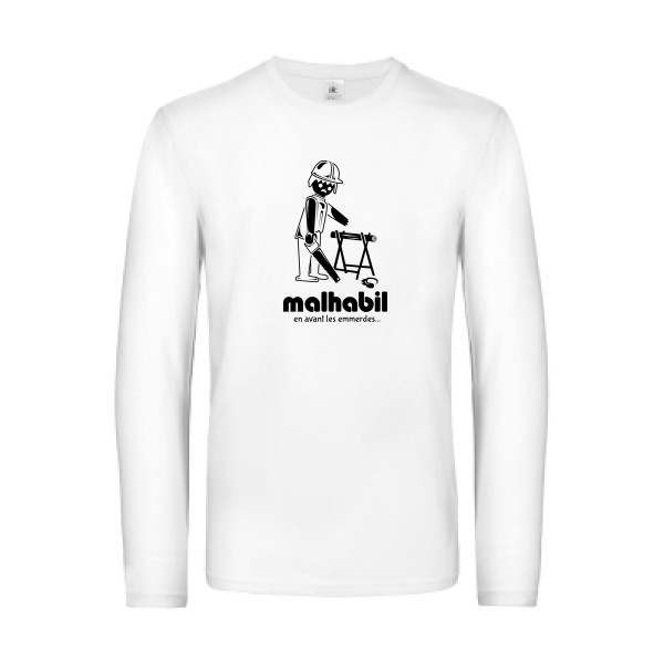 T-shirt manches longues Homme humour - Malhabil... - 