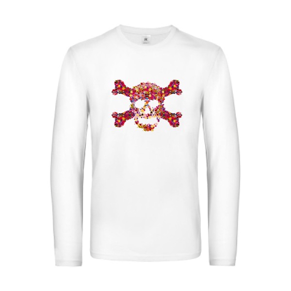 Floral skull -Tee shirt Tête de mort -B&C - E190 LSL