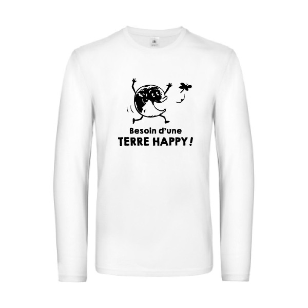  TERRE HAPPY ! - Tshirt message Homme - modèle B&C - E190 LSL