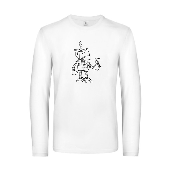 Robot & Bird - modèle B&C - E190 LSL - geek humour - thème tee shirt et sweat geek -