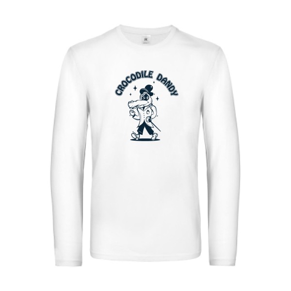 Crocodile dandy - T-shirt manches longues rigolo Homme - modèle B&C - E190 LSL -thème cinema et parodie -