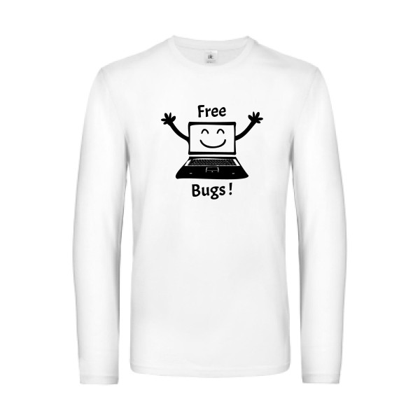 FREE BUGS ! - T-shirt manches longues Homme - Thème Geek -B&C - E190 LSL-