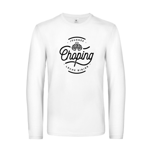 Journée Choping -T-shirt manches longues bière - Homme -B&C - E190 LSL -thème alcool humour - 