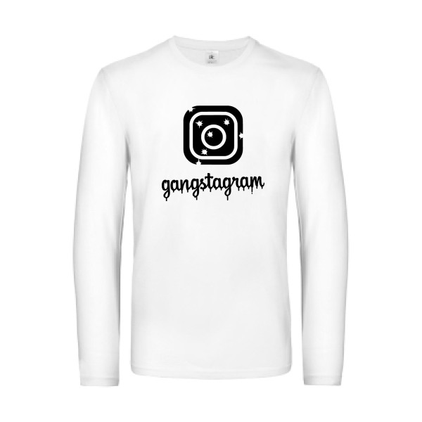 GANGSTAGRAM - T-shirt manches longues geek pour Homme -modèle B&C - E190 LSL - thème parodie et geek -